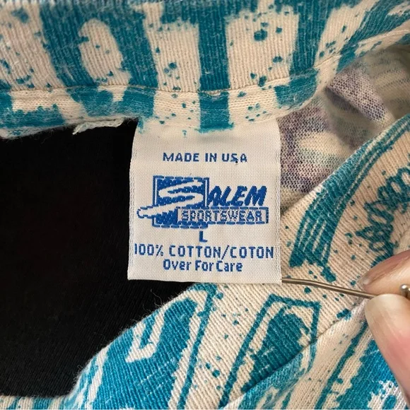 vtg Charlotte Hornets AOP Single Stitch Tee
